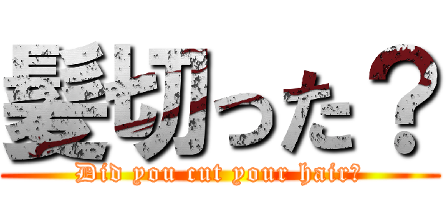 髪切った？ (Did you cut your hair?)