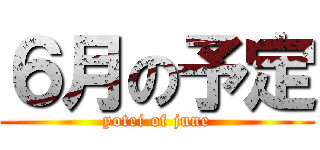６月の予定 (yotei of june)
