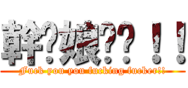 幹拎娘雞掰！！ (Fuck you you fucking fucker!!)