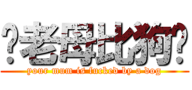 你老母比狗屌 (your mum is fucked by a dog)