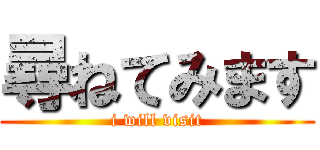 尋ねてみます (i will visit)