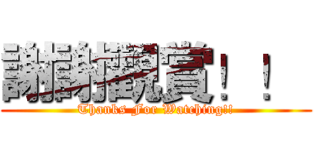 謝謝觀賞！！  (Thanks For Watching!!)