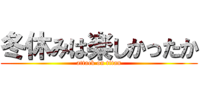 冬休みは楽しかったか (attack on titan)