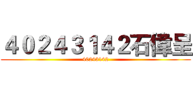４０２４３１４２石偉呈 (40243142)