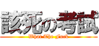 該死の考試 (What The Fuck)