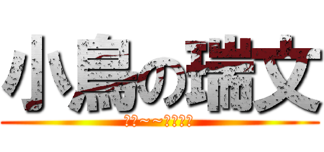 小鳥の瑞文 (瑞文~~你怎麼了)