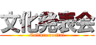 文化発表会 (Culture recital)