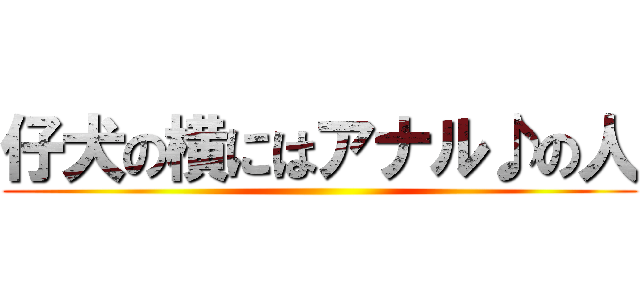 仔犬の横にはアナル♪の人 ()