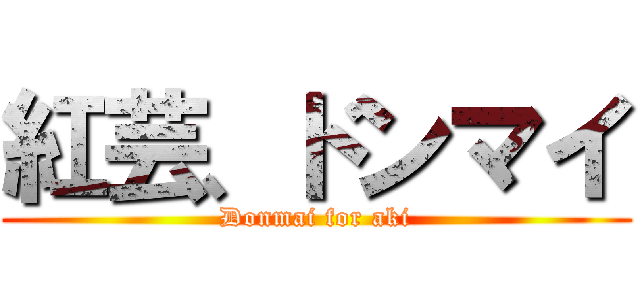 紅芸、ドンマイ (Donmai for aki)