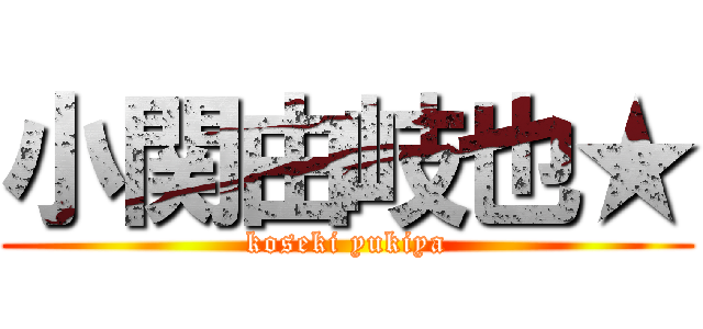 小関由岐也★ (koseki yukiya)