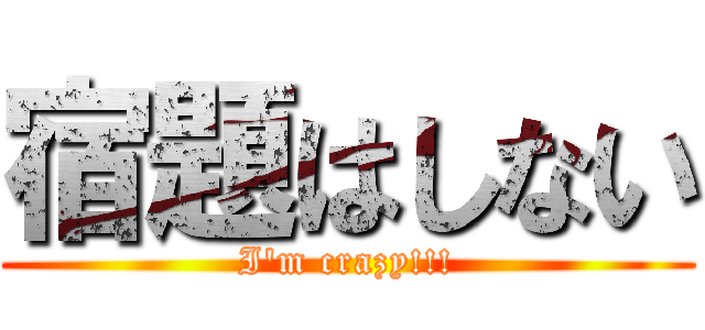 宿題はしない (I'm crazy!!!)