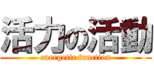 活力の活動 (energetic function)