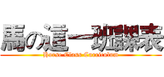 馬の這一班課表 (Horse Class Curriculum)