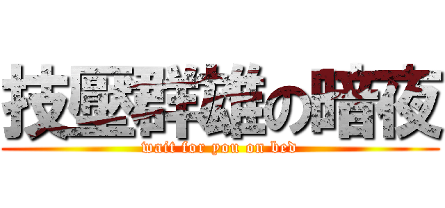 技壓群雄の暗夜 (wait for you on bed)