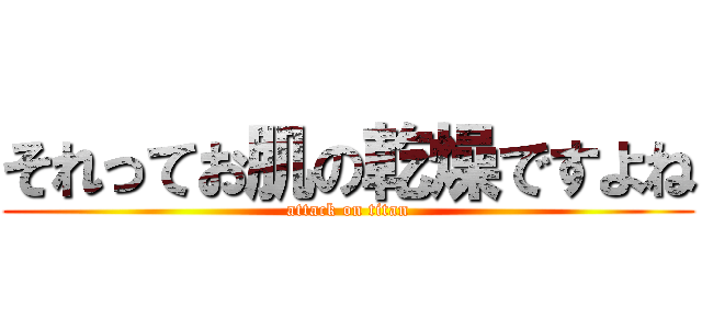 それってお肌の乾燥ですよね (attack on titan)