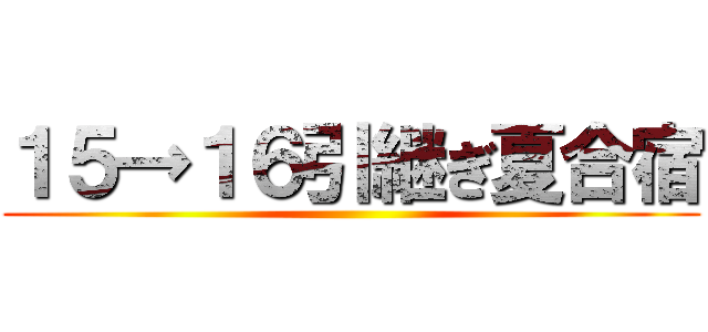 １５→１６引継ぎ夏合宿 ()