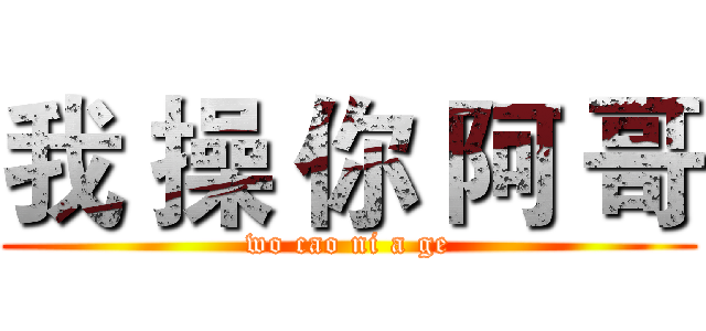 我 操 你 阿 哥 (wo cao ni a ge)