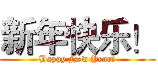 新年快乐！ (Happy New Year！)