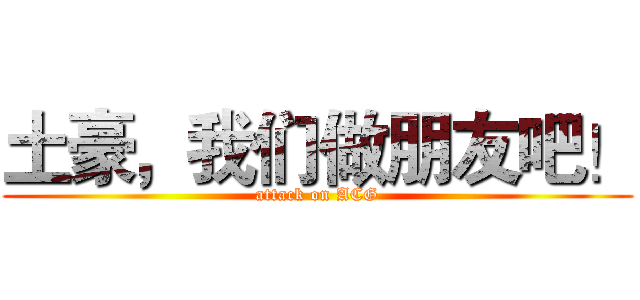 土豪，我们做朋友吧！ (attack on ACG)
