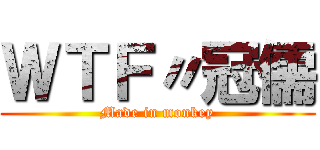 ＷＴＦ〃冠儒 (Made in monkey)
