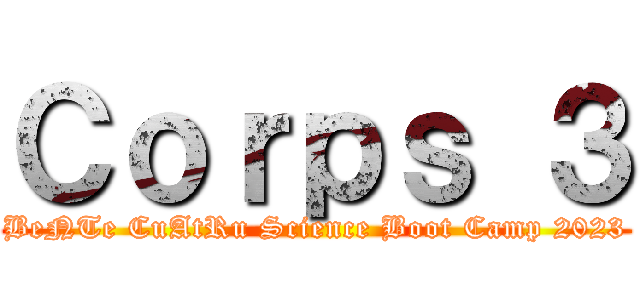 Ｃｏｒｐｓ ３ (BeNTe CuAtRu Science Boot Camp 2023)