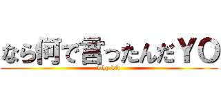 なら何で言ったんだＹＯ (why did)