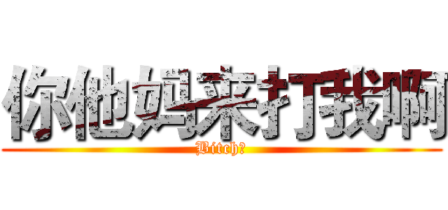 你他妈来打我啊 (Bitch！)