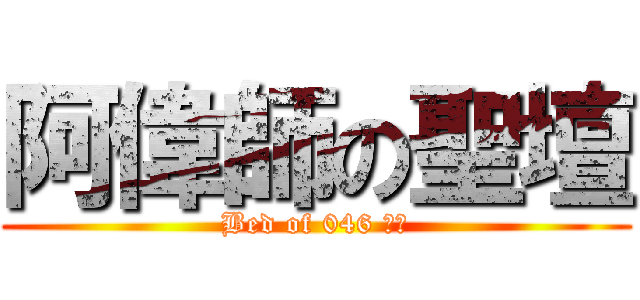 阿偉師の聖壇 (Bed of 046 ??)