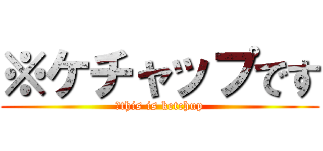 ※ケチャップです (※this is ketchup)