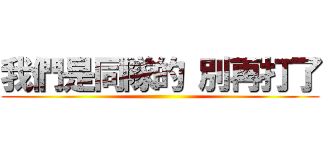 我們是同隊的 別再打了 ()