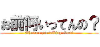 お前何いってんの？ (What are you talking about?)