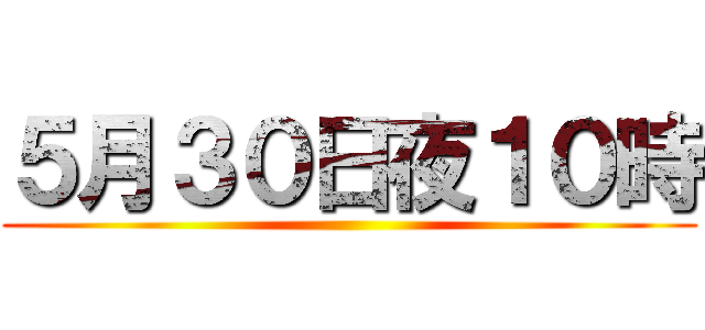 ５月３０日夜１０時 ()