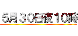 ５月３０日夜１０時 ()