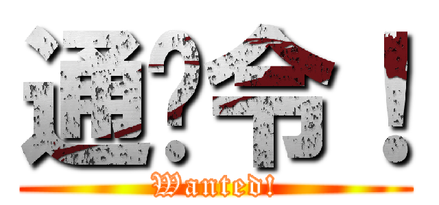 通缉令！ (Wanted!)