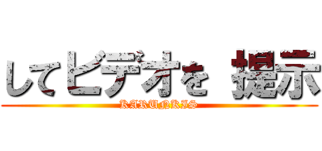してビデオを 提示 (KARUNKIS)
