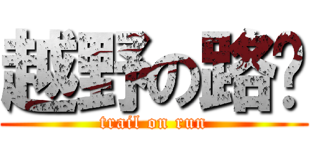 越野の路跑 (trail on run)