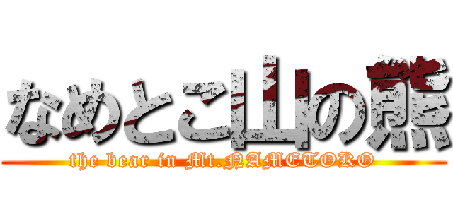 なめとこ山の熊 (the bear in Mt.NAMETOKO)