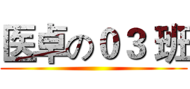 医卓の０３ 班 ()