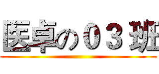 医卓の０３ 班 ()