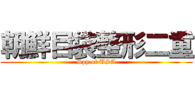 朝鮮目袋整形二重 (Spy of USA)
