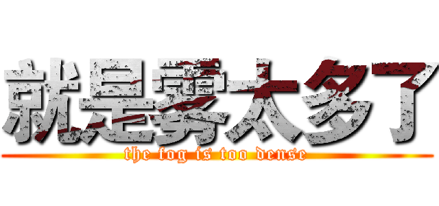 就是雾太多了 (the fog is too dense)