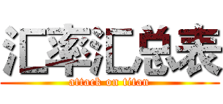 汇率汇总表 (attack on titan)