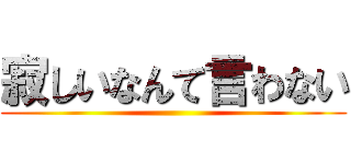 寂しいなんて言わない ()