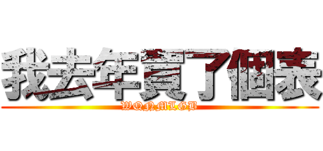 我去年買了個表 (WQNMLGB)