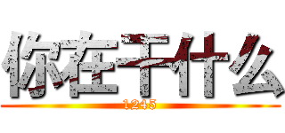 你在干什么 (1245)