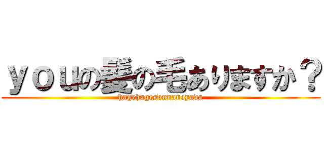 ｙｏｕの髪の毛ありますか？ (hagehagesonnanoyada)