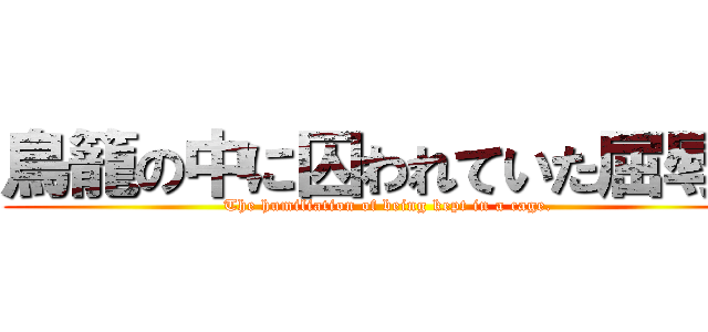 鳥籠の中に囚われていた屈辱を (The humiliation of being kept in a cage.)