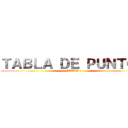 ＴＡＢＬＡ ＤＥ ＰＵＮＴＯＳ (FECHA 1)