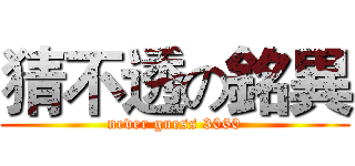 猜不透の銘異 (never guess 3060)