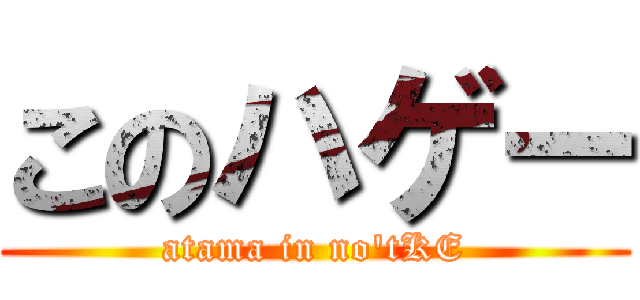 このハゲー (atama in no'tKE)